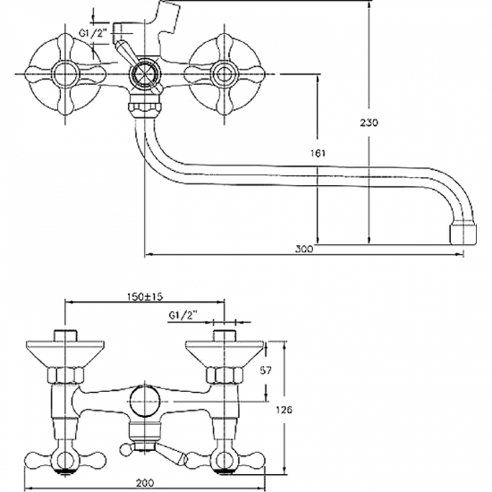 Смеситель для ванны HAIBA HB2208 хром