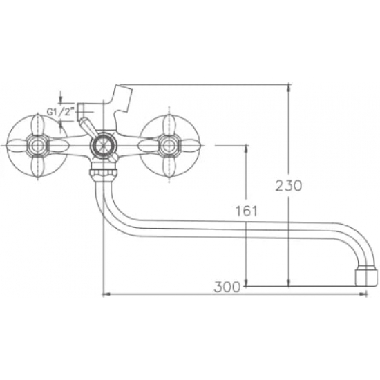 Смеситель для ванны HAIBA HB2227 хром
