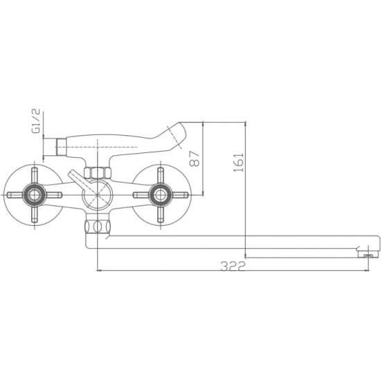 Смеситель для ванны HAIBA HB24 HB2124 хром