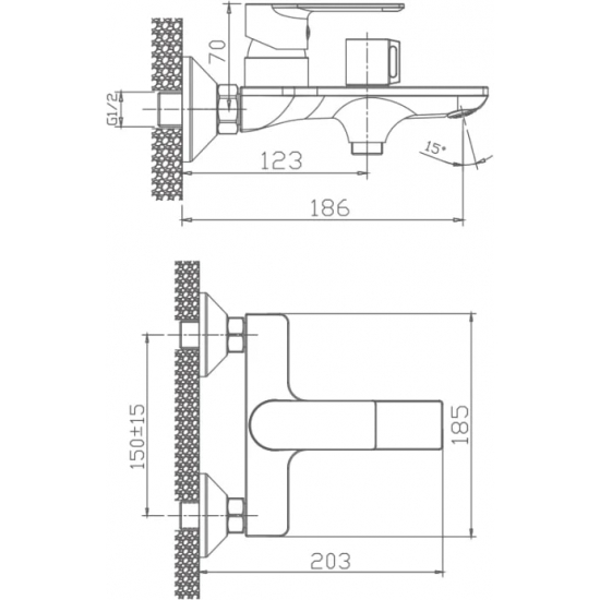 Смеситель для ванны HAIBA HB60505-8 белый/хром