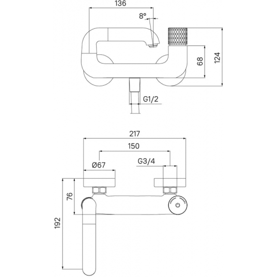 Смеситель для ванны IDDIS Twist TWISBBTi02WA хром
