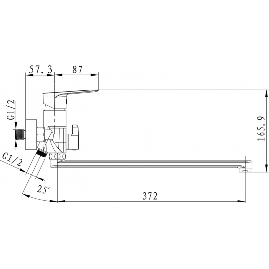 Смеситель для ванны KAISER Atrio 60055 белый/хром