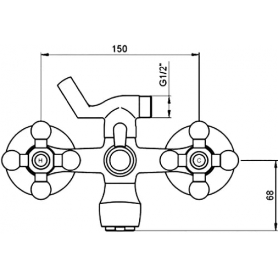 Смеситель для ванны KAISER Carlson 11044 хром