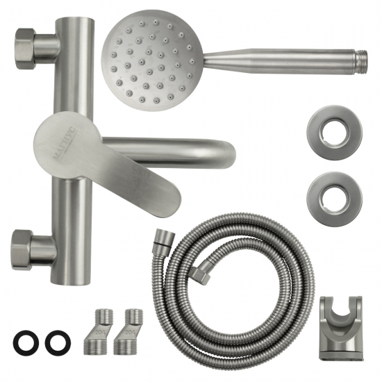 Смеситель для ванны MAGNUS М9184 из нержавеющей стали, сатин