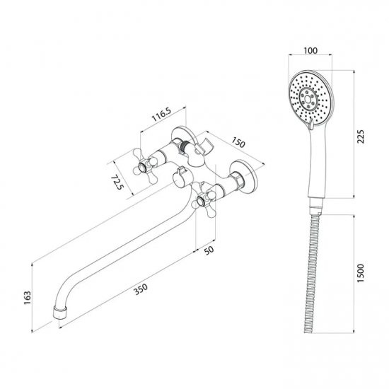 Смеситель для ванны MILARDO Duplex DUPSB02M10 хром