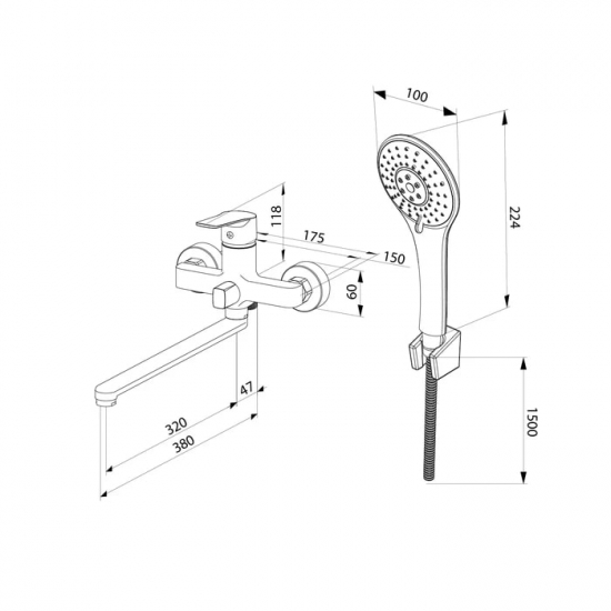 Смеситель для ванны MILARDO Helic HELSB02M10 хром