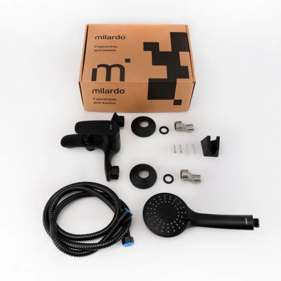 Смеситель для ванны MILARDO Rora RORBL00M02 чёрный матовый