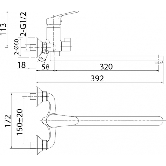 Смеситель для ванны MILARDO Simp SIMSB02M10 хром