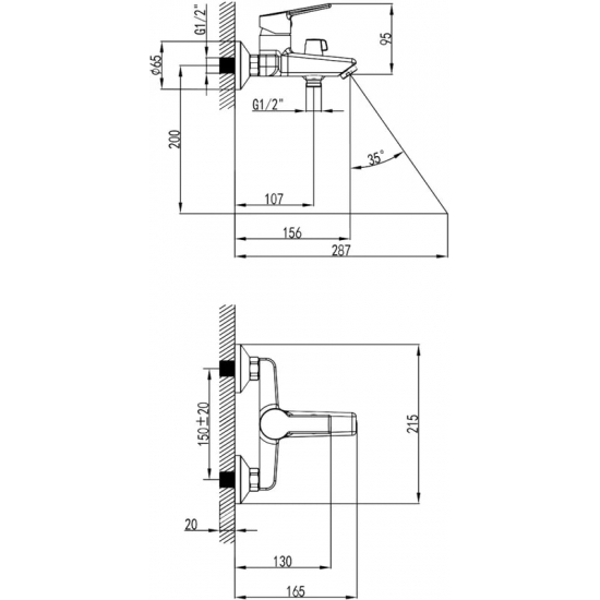 Смеситель для ванны MILARDO Stripe STRSB02M02 хром