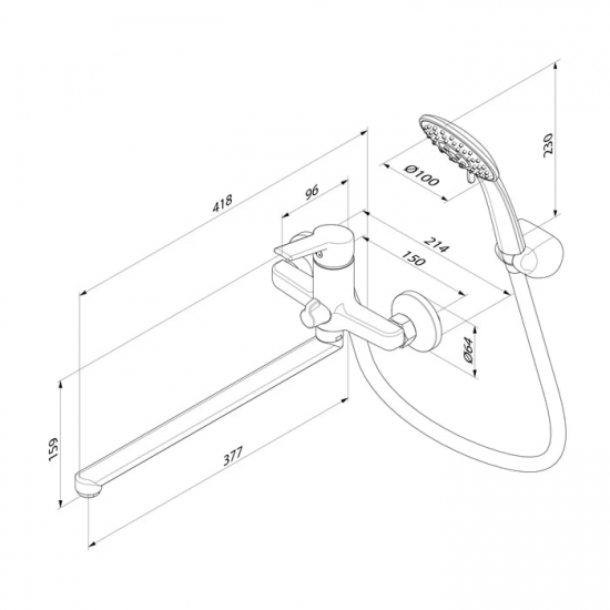 Смеситель для ванны MILARDO Stripe STRSB02M10 хром