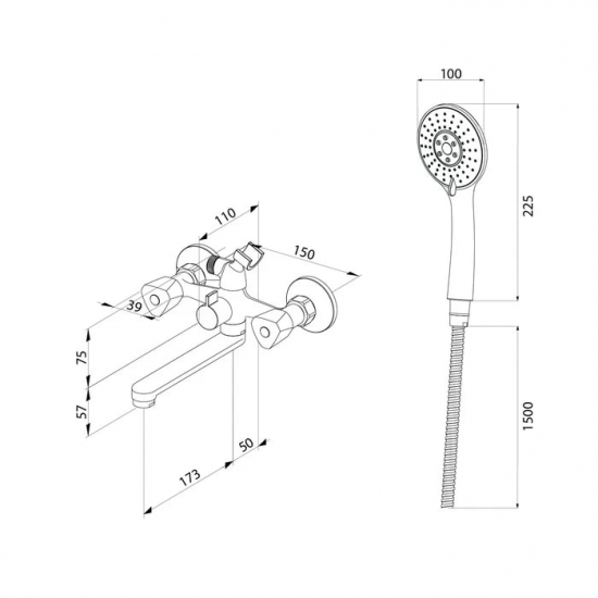 Смеситель для ванны MILARDO Tring TRISB02M02 хром