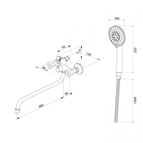 Смеситель для ванны MILARDO Tring TRISB02M10 хром