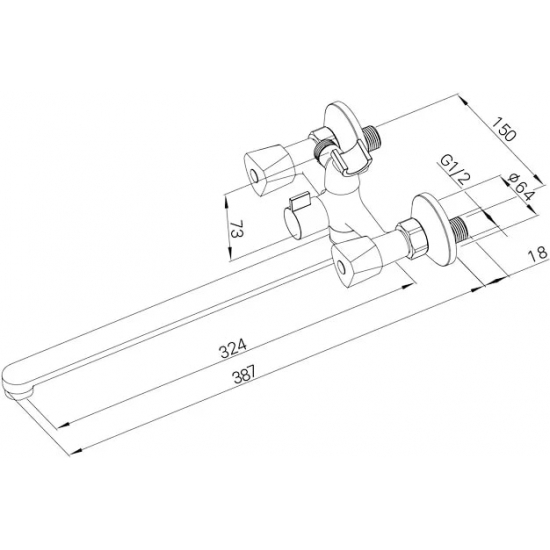 Смеситель для ванны MILARDO Tring TRISBL2M10 хром