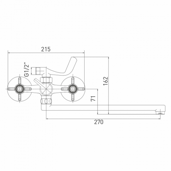 Смеситель для ванны MIXLINE ML30-02 Classic