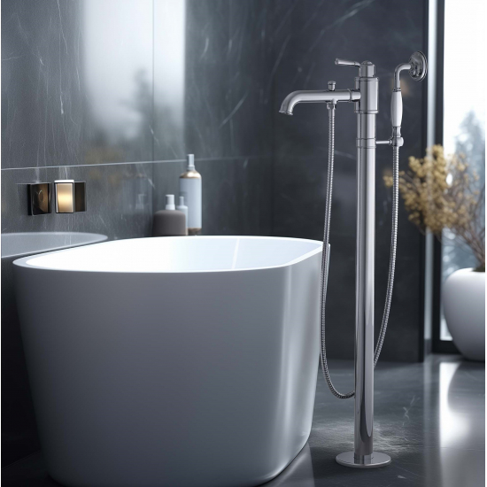 Смеситель для ванны напольный AQUATEK Классик AQ1545CR С ВНУТРЕННЕЙ ЧАСТЬЮ, хром