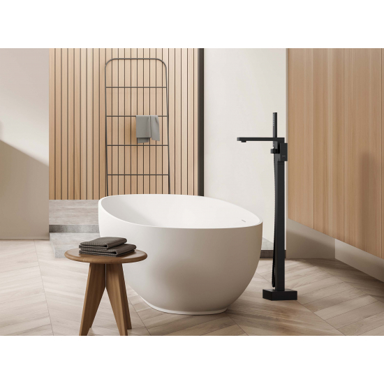 Смеситель для ванны напольный AQUATEK Либра AQ1645MB С ВНУТРЕННЕЙ ЧАСТЬЮ, матовый чёрный