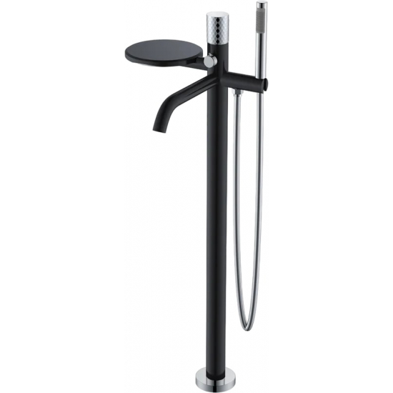 Смеситель для ванны напольный BOHEME Stick 129-BCR black diamond chrome