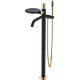 Смеситель для ванны напольный BOHEME Stick 129-BG black diamond gold