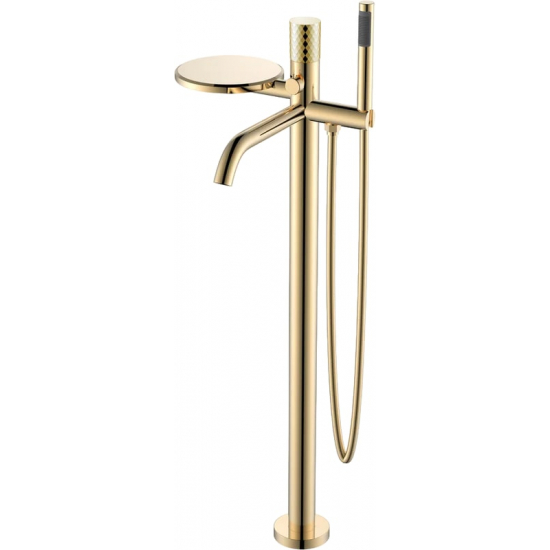 Смеситель для ванны напольный BOHEME Stick 129-GG gold diamond gold