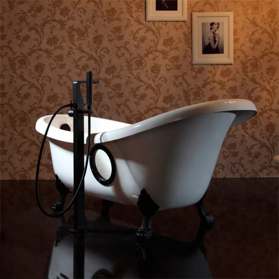 Смеситель для ванны напольный BRAVAT Arc F66061K-B3-ENG матовый чёрный 