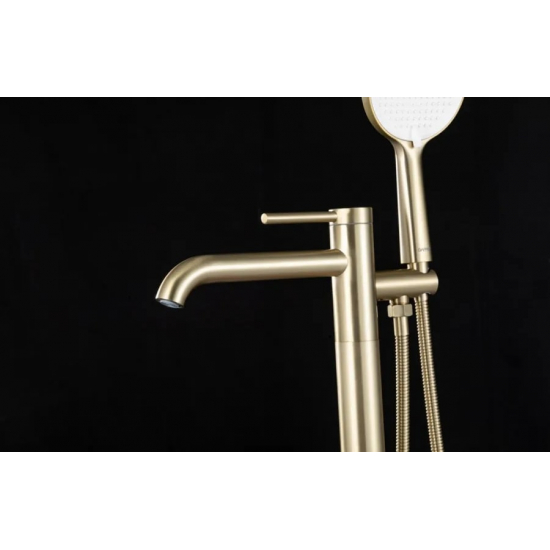 Смеситель для ванны напольный GAPPO G06-3 G3006-3 золотой сатин