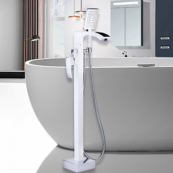 Смеситель для ванны напольный GAPPO G07-8 G3007-8 белый/хром