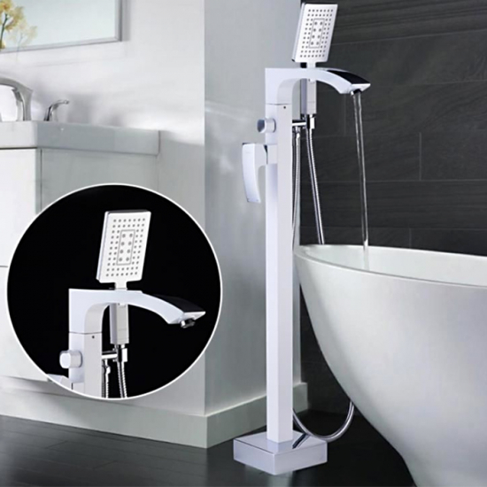Смеситель для ванны напольный GAPPO G07-8 G3007-8 белый/хром
