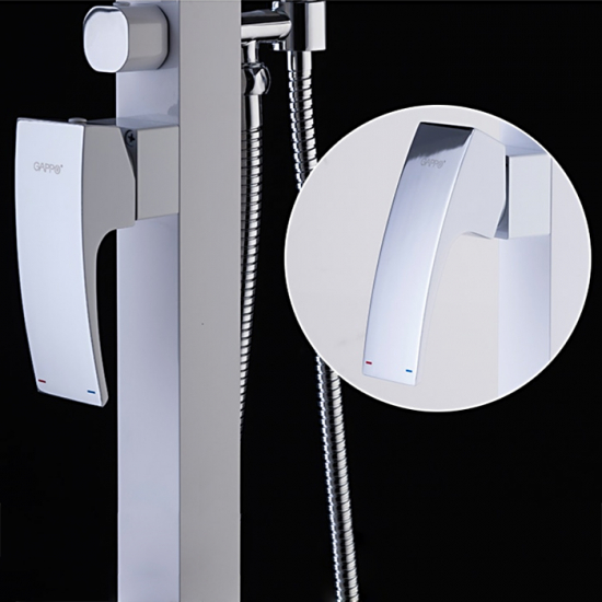 Смеситель для ванны напольный GAPPO G07-8 G3007-8 белый/хром