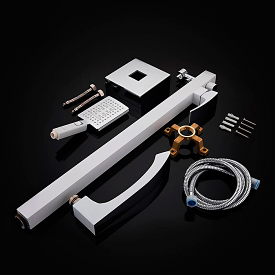 Смеситель для ванны напольный GAPPO G07-8 G3007-8 белый/хром