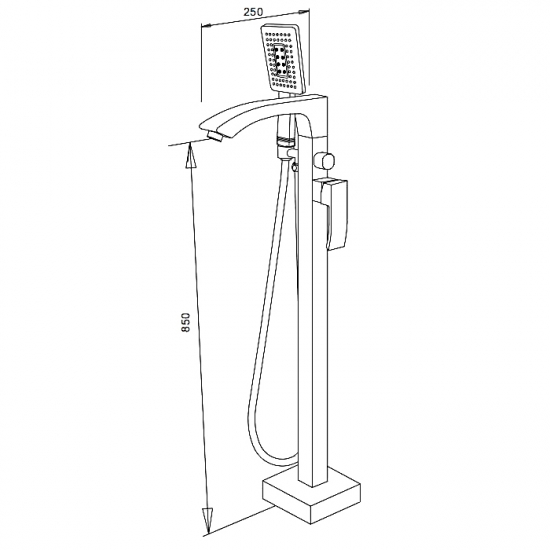 Смеситель для ванны напольный GAPPO G07-8 G3007-8 белый/хром
