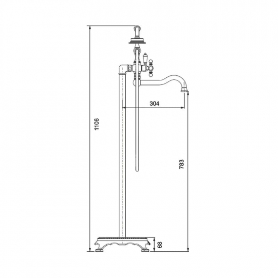 Смеситель для ванны напольный GAPPO G89 G3089 хром