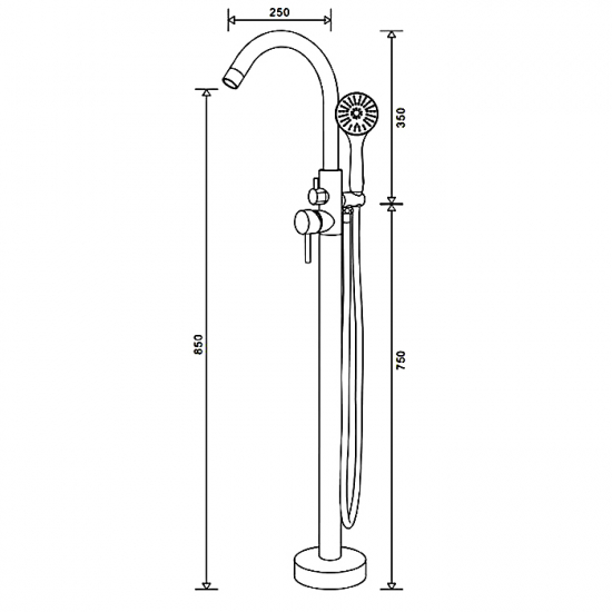 Смеситель для ванны напольный GAPPO G99-20 G3098 хром