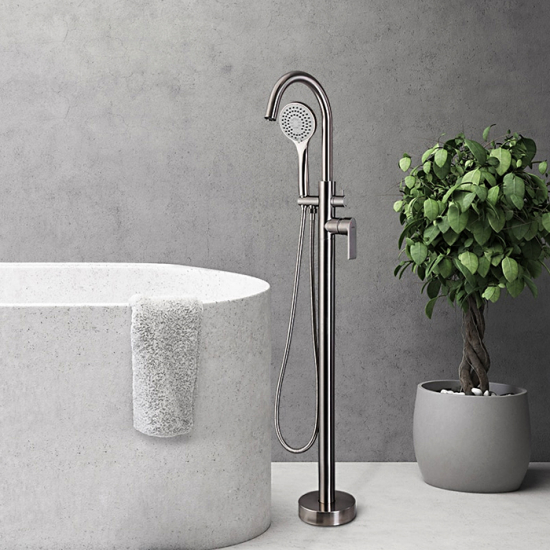 Смеситель для ванны напольный GAPPO G99-20 G3099 сатин