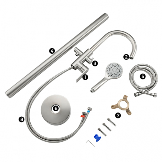 Смеситель для ванны напольный GAPPO G99-20 G3099 сатин