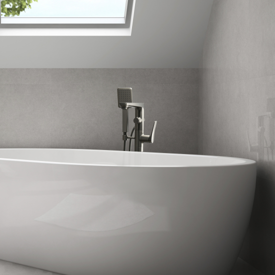 Смеситель для ванны напольный LEMARK Bronx LM3744GM графит