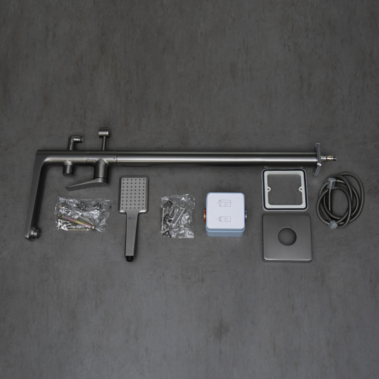 Смеситель для ванны напольный LEMARK Bronx LM3744GM графит