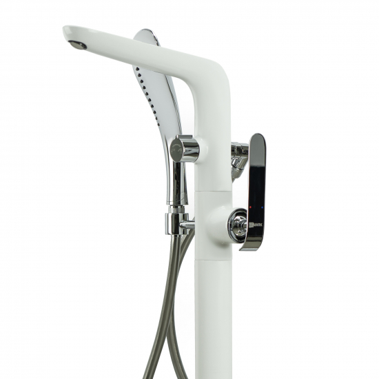 Смеситель для ванны напольный LEMARK Melange LM4944CW хром/белый