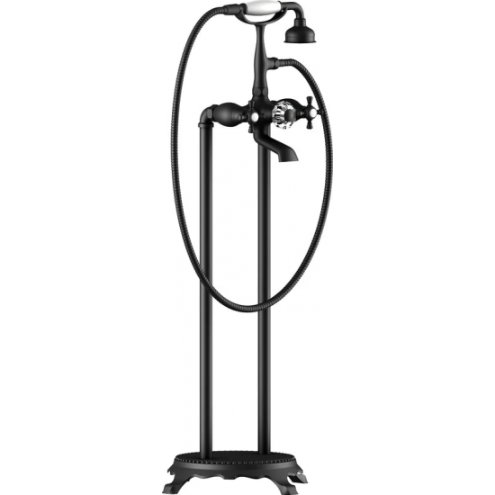 Смеситель для ванны напольный TIMO Nelson 1900/03Y-CR чёрный