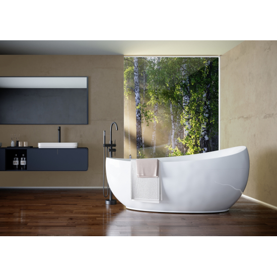 Смеситель для ванны напольный TIMO Saona 2300/03Y-CR чёрный