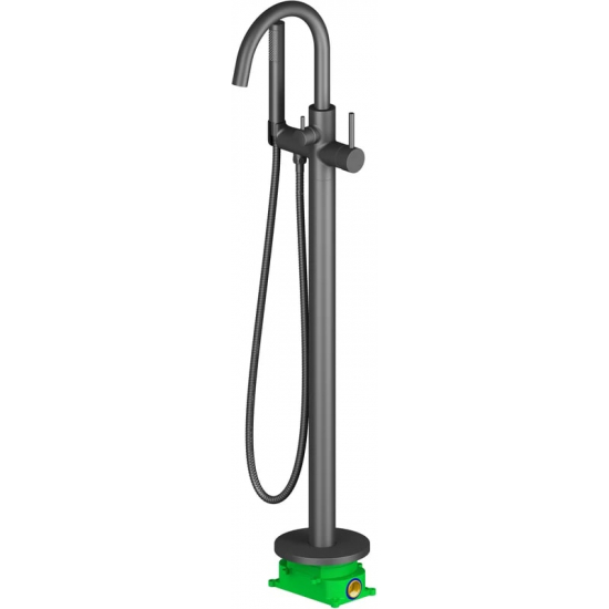 Смеситель для ванны напольный TIMO Saona 2310/03Y-CR С ВНУТРЕННЕЙ ЧАСТЬЮ, чёрный