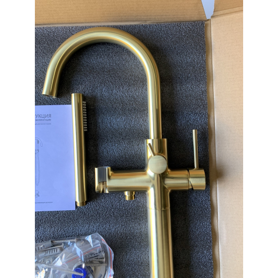 Смеситель для ванны напольный TIMO Saona 2310/17Y-CR С ВНУТРЕННЕЙ ЧАСТЬЮ, золото