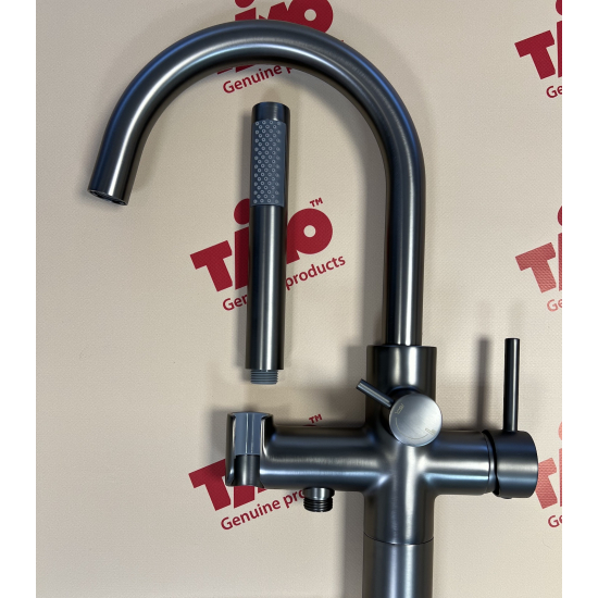 Смеситель для ванны напольный TIMO Saona 2310/18Y-CR С ВНУТРЕННЕЙ ЧАСТЬЮ, чёрное золото