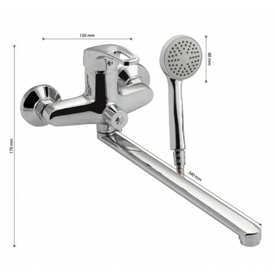 Смеситель для ванны OSKAR 6318 хром