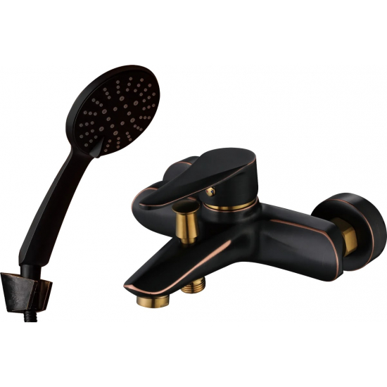 Смеситель для ванны ПРОФСАН Steel Black ПСМ-301-1 из нержавеющей стали, чёрная бронза
