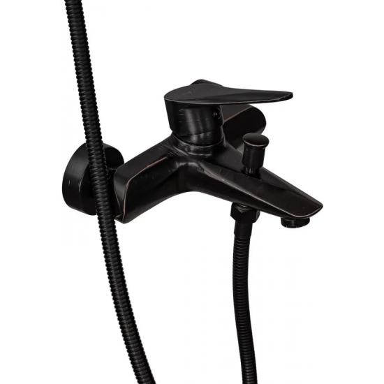 Смеситель для ванны ПРОФСАН Steel Black ПСМ-301-1 из нержавеющей стали, чёрная бронза