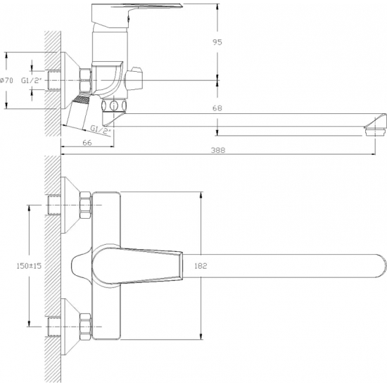 Смеситель для ванны ROSSINKA RS28-33