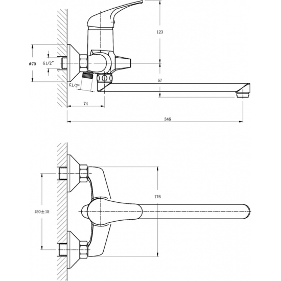 Смеситель для ванны RUSH Corsica CO4240-51 хром