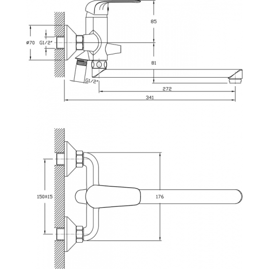 Смеситель для ванны RUSH Fiji FI1835-51 хром