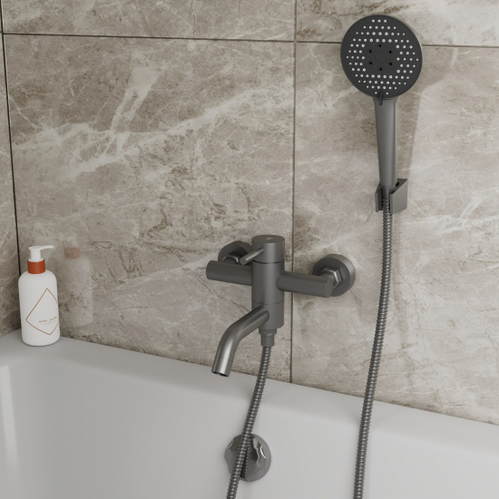 Смеситель для ванны RUSH Melos SUS1101-44Grey из нержавеющей стали, графит