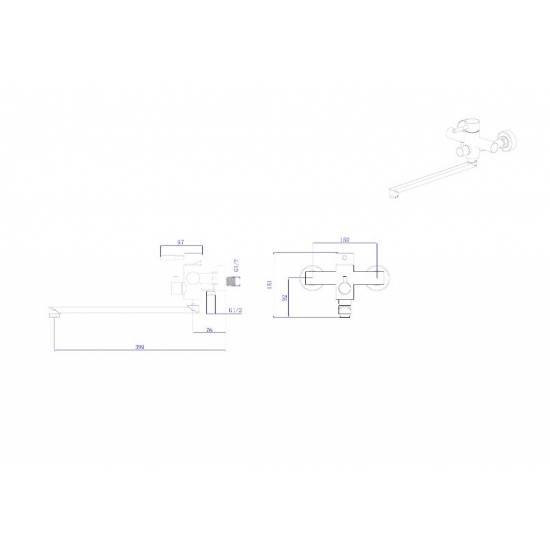 Смеситель для ванны RUSH Melos SUS1101-51Grey из нержавеющей стали, графит